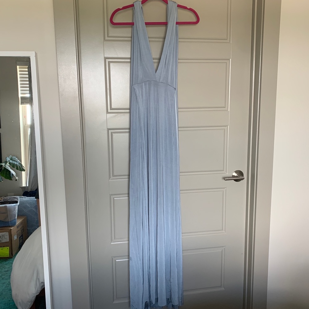 Two birds multi-way dress in Dusty Blue